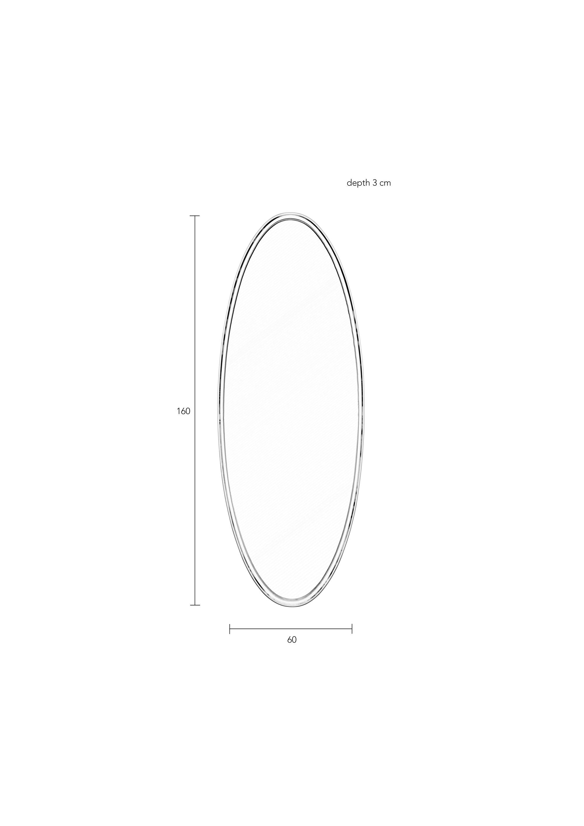 Miya White Oval Wall Mirror Large
